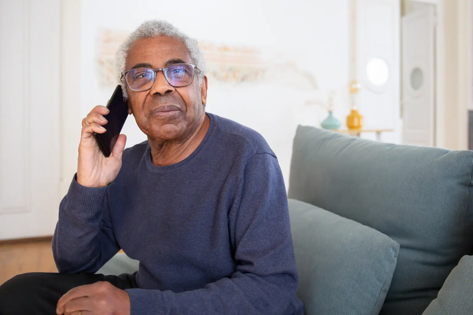 Senior on the phone My Aged Care